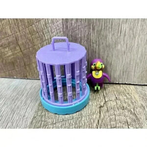 Vtg Kenner Littlest Pet Shop LPS Jolly Purple Toucan Parrot Bird with Cage 1992